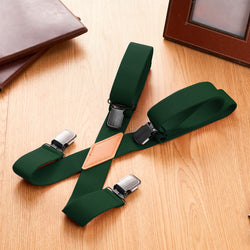 "Buyless Fashion 2 pack Suspenders for Men - 48"" Adjustable Straps 1 1/4"" - X Back With Black Clips"