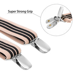 Buyless Fashion Adjustable 2 Pack Suspenders for Kids Toddlers Baby Elastic Solid Color 1 Inch - Y Back Design