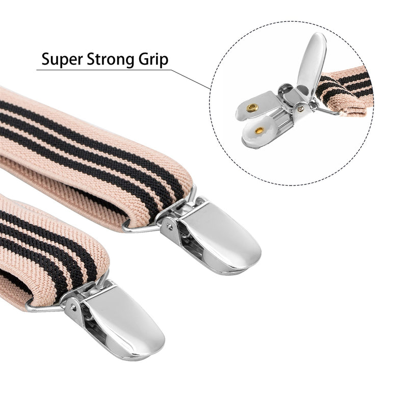 Buyless Fashion Adjustable 2 Pack Suspenders for Kids Toddlers Baby Elastic Solid Color 1 Inch - Y Back Design