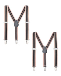 Buyless Fashion Adjustable 2 Pack Suspenders for Kids Toddlers Baby Elastic Solid Color 1 Inch - Y Back Design