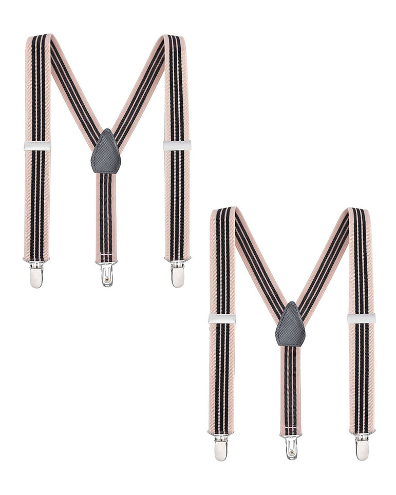 Buyless Fashion Adjustable 2 Pack Suspenders for Kids Toddlers Baby Elastic Solid Color 1 Inch - Y Back Design