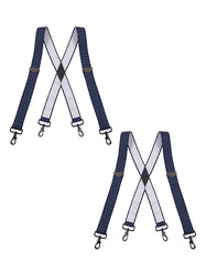 "Buyless Fashion 2 pack Suspenders for Men - 48"" Adjustable Straps 1 1/4"" - X Back with Black Hooks"