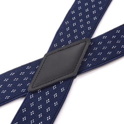 "Buyless Fashion 2 pack Suspenders for Men - 48"" Adjustable Straps 1 1/4"" - X Back with Black Hooks"