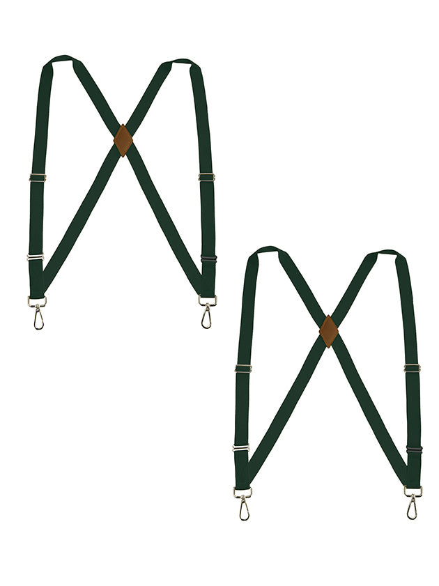 "Buyless Fashion Trucker 2 Pack Suspenders for Men - 48"" Elastic Adjustable Straps 1"" - X Back Utility Braces"