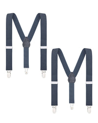 Buyless Fashion Adjustable 2 Pack Suspenders for Kids Toddlers Baby Elastic Solid Color 1 Inch - Y Back Design