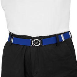 Buyless Fashion Kids Toddlers Baby Adjustable Elastic Stretch Belt with Silver Twisted Buckle