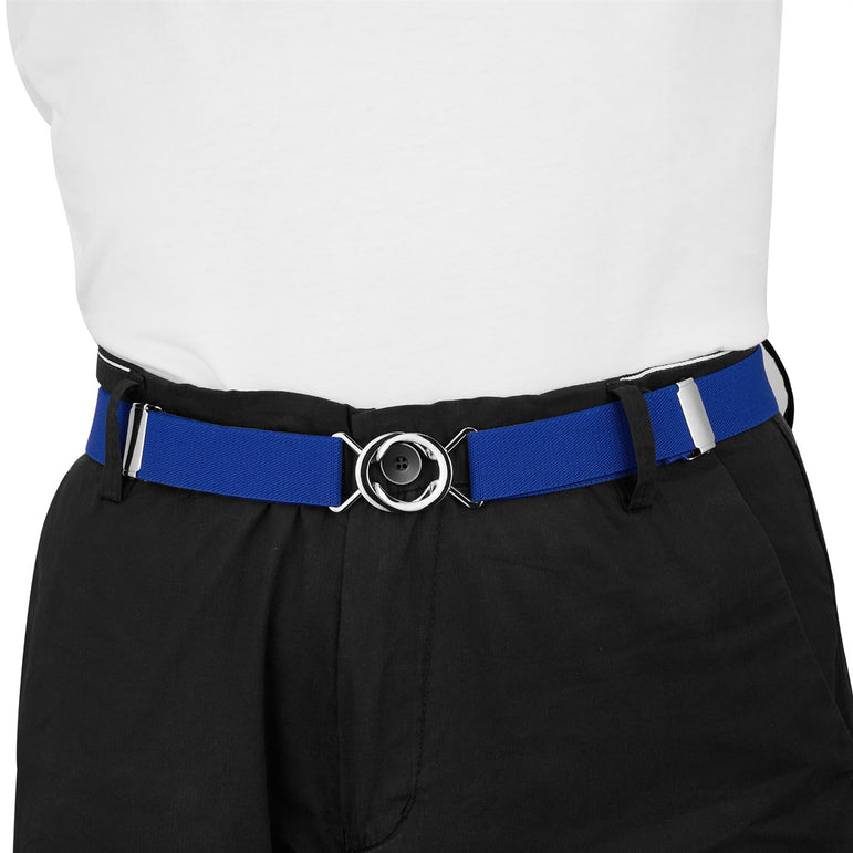 Buyless Fashion Kids Toddlers Baby Adjustable Elastic Stretch Belt with Silver Twisted Buckle