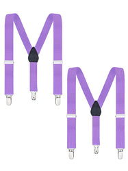 Buyless Fashion Adjustable 2 Pack Suspenders for Kids Toddlers Baby Elastic Solid Color 1 Inch - Y Back Design