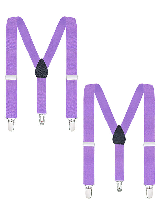Buyless Fashion Adjustable 2 Pack Suspenders for Kids Toddlers Baby Elastic Solid Color 1 Inch - Y Back Design