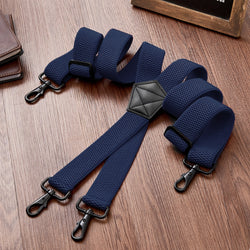 "Buyless Fashion Heavy Duty 2 Pack Suspenders for Men - 48"" Adjustable Straps 1 1/2"" - X Back with Strong Hooks"