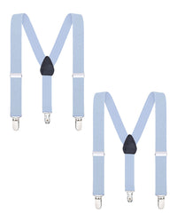 Buyless Fashion Adjustable 2 Pack Suspenders for Kids Toddlers Baby Elastic Solid Color 1 Inch - Y Back Design