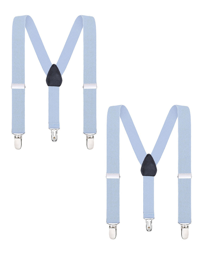 Buyless Fashion Adjustable 2 Pack Suspenders for Kids Toddlers Baby Elastic Solid Color 1 Inch - Y Back Design