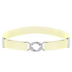 Buyless Fashion Kids Toddlers Baby Adjustable Elastic Stretch Belt with Silver Twisted Buckle