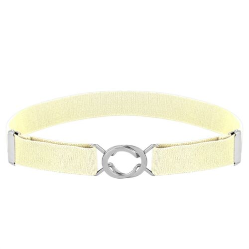 Buyless Fashion Kids Toddlers Baby Adjustable Elastic Stretch Belt with Silver Twisted Buckle