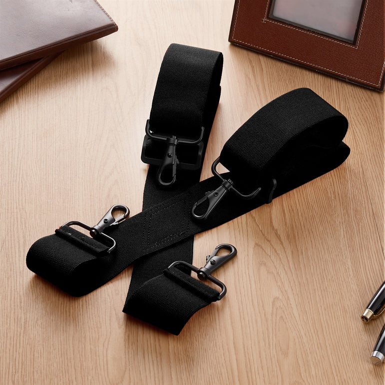 "Buyless Fashion Mens 2 Pack Suspenders - 48"" Elastic Adjustable Heavy Duty 2"" Wide - X Back With Black Hooks"