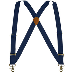 "Buyless Fashion Trucker Suspenders for Men - 48"" Elastic Adjustable Straps 1 1/4"" - X Back Utility Braces"