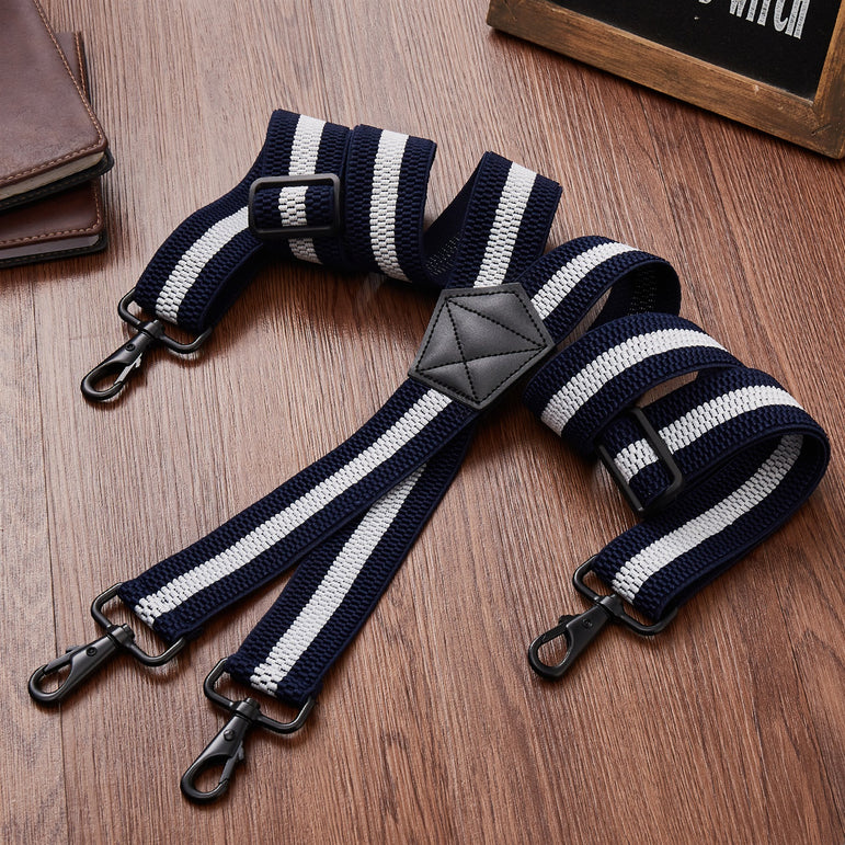 "Buyless Fashion Heavy Duty 2 Pack Suspenders for Men - 48"" Adjustable Straps 1 1/2"" - X Back with Strong Hooks"