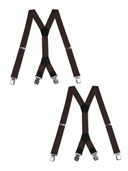 "Buyless Fashion Heavy Duty Textured 2 Pack Suspenders for Men - 48"" Adjustable Straps 1 1/2"" - Y Shape"
