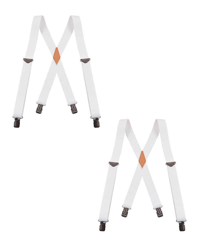 "Buyless Fashion 2 pack Suspenders for Men - 48"" Adjustable Straps 1 1/4"" - X Back With Black Clips"