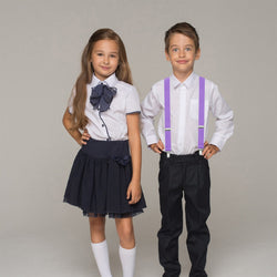 Buyless Fashion Adjustable 2 Pack Suspenders for Kids Toddlers Baby Elastic Solid Color 1 Inch - Y Back Design