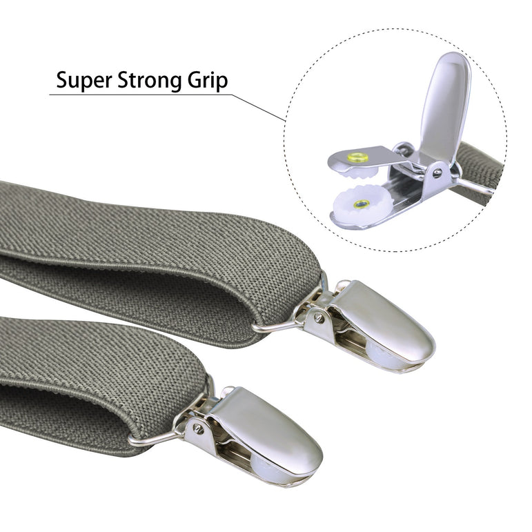 Buyless Fashion Adjustable 2 Pack Suspenders for Kids Toddlers Baby Elastic Solid Color 1 Inch - Y Back Design