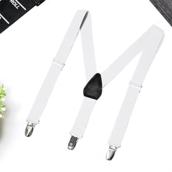 Buyless Fashion Adjustable 2 Pack Suspenders for Kids Toddlers Baby Elastic Solid Color 1 Inch - Y Back Design