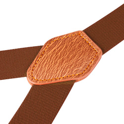 "Buyless Fashion Adjustable Suspenders for Kids - 26"" Elastic Straps 1"" - Leather Y Shape Back - 5151"