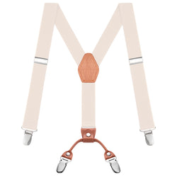 "Buyless Fashion Adjustable Suspenders for Kids - 26"" Elastic Straps 1"" - Leather Y Shape Back - 5151"