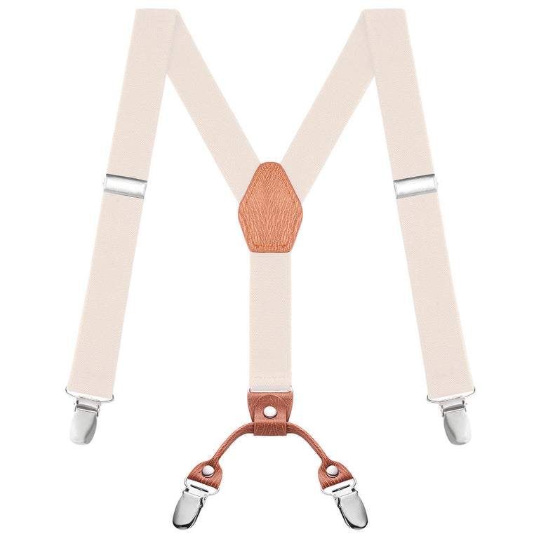"Buyless Fashion Adjustable Suspenders for Kids - 26"" Elastic Straps 1"" - Leather Y Shape Back - 5151"