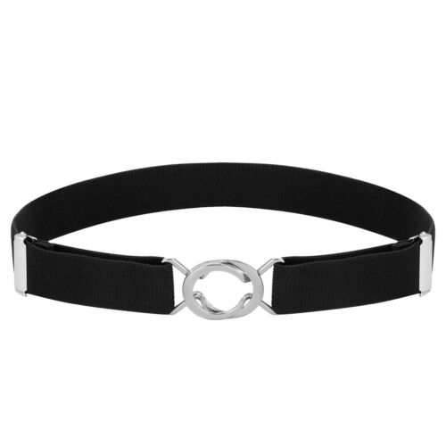 Buyless Fashion Kids Toddlers Baby Adjustable Elastic Stretch Belt with Silver Twisted Buckle