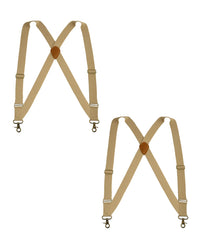 "Buyless Fashion Trucker 2 Pack Suspenders for Men - 48"" Elastic Adjustable Straps 1 1/4"" - X Back Utility Braces"