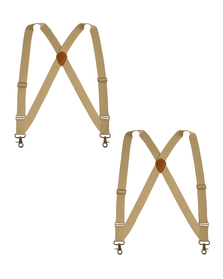 "Buyless Fashion Trucker 2 Pack Suspenders for Men - 48"" Elastic Adjustable Straps 1 1/4"" - X Back Utility Braces"