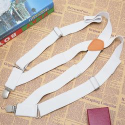 "Buyless Fashion Trucker 2 Pack Suspenders for Men - 48"" Elastic Adjustable Straps 1 1/4"" - X Back"
