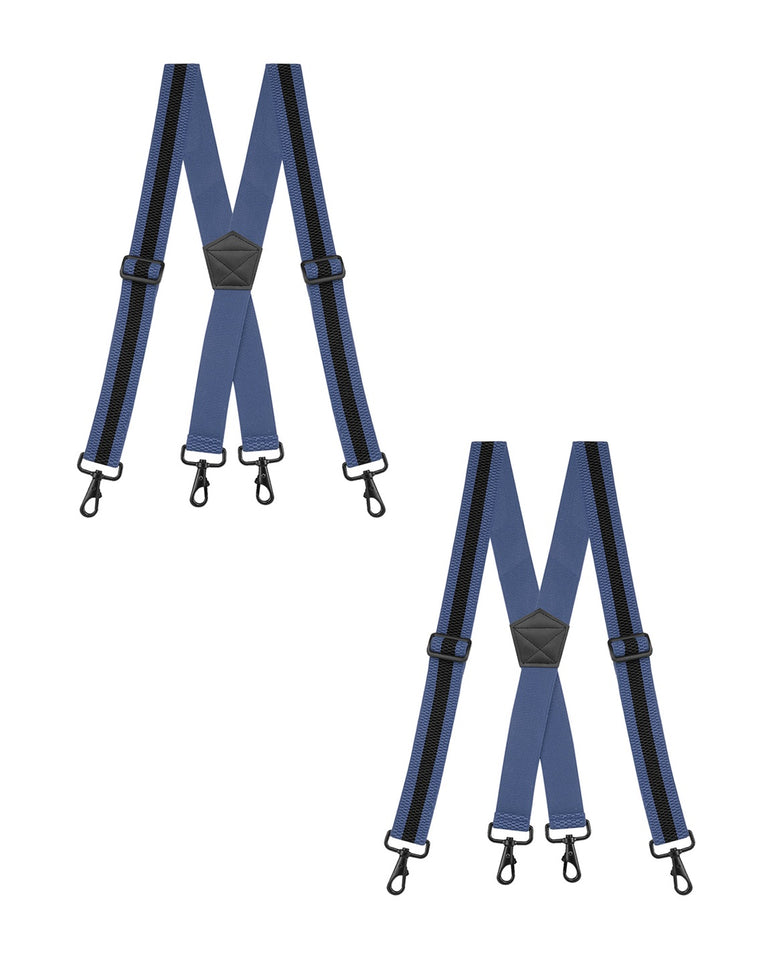 "Buyless Fashion Heavy Duty 2 Pack Suspenders for Men - 48"" Adjustable Straps 1 1/2"" - X Back with Strong Hooks"