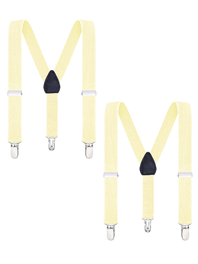 Buyless Fashion Adjustable 2 Pack Suspenders for Kids Toddlers Baby Elastic Solid Color 1 Inch - Y Back Design