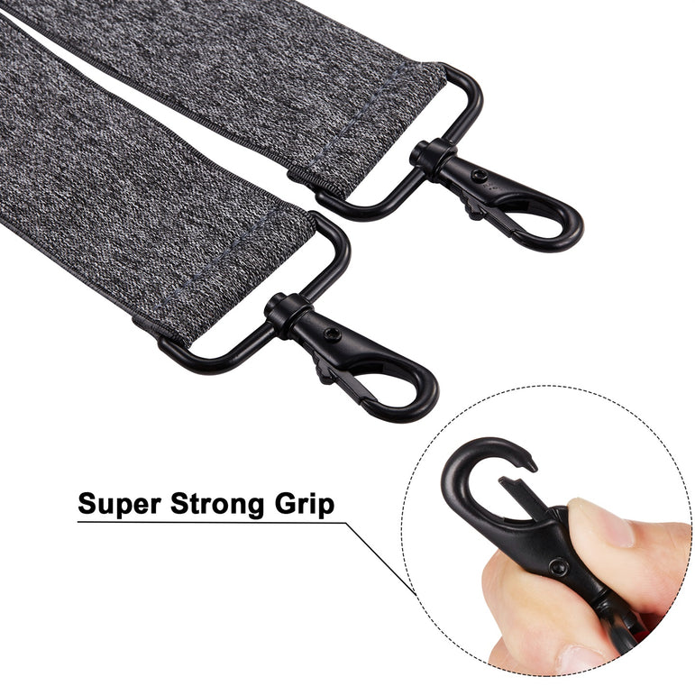 "Buyless Fashion Mens 2 Pack Suspenders - 48"" Elastic Adjustable Heavy Duty 2"" Wide - X Back With Black Hooks"