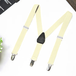 Buyless Fashion Adjustable 2 Pack Suspenders for Kids Toddlers Baby Elastic Solid Color 1 Inch - Y Back Design