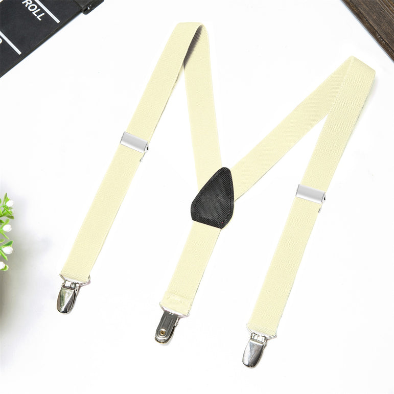 Buyless Fashion Adjustable 2 Pack Suspenders for Kids Toddlers Baby Elastic Solid Color 1 Inch - Y Back Design