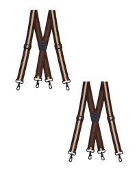 "Buyless Fashion Heavy Duty 2 Pack Suspenders for Men - 48"" Adjustable Straps 1 1/2"" - X Back with Strong Hooks"