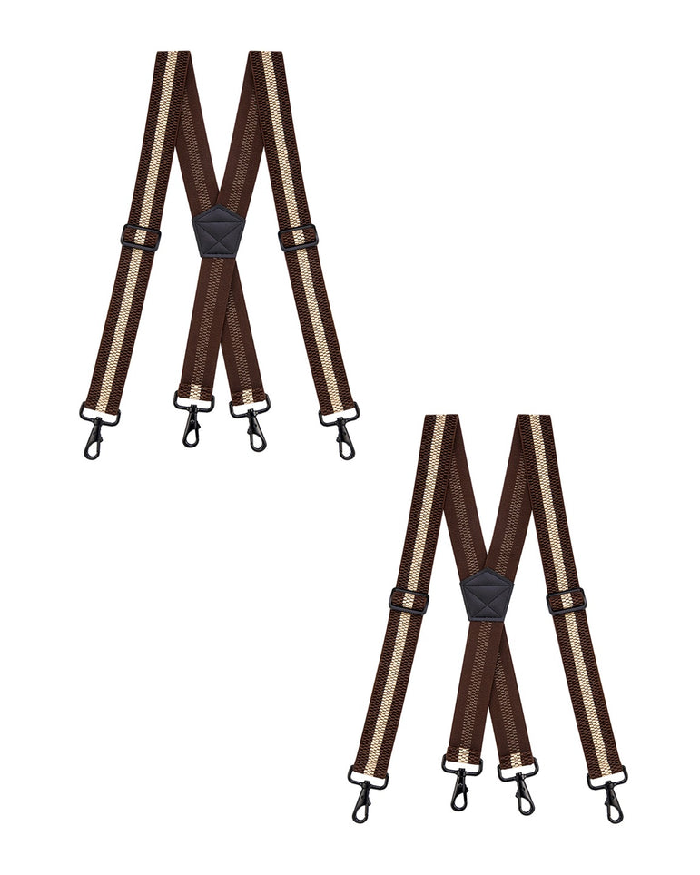 "Buyless Fashion Heavy Duty 2 Pack Suspenders for Men - 48"" Adjustable Straps 1 1/2"" - X Back with Strong Hooks"