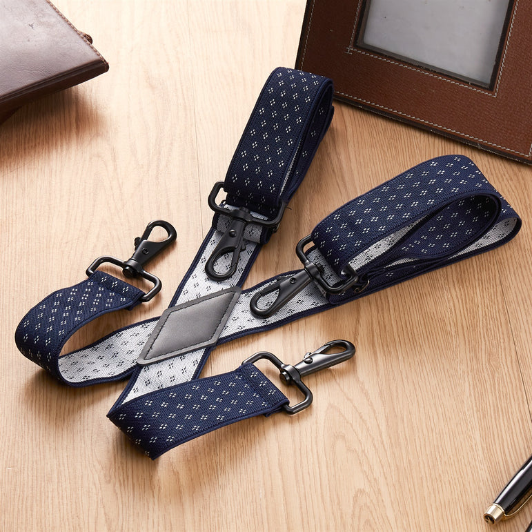 "Buyless Fashion 2 pack Suspenders for Men - 48"" Adjustable Straps 1 1/4"" - X Back with Black Hooks"