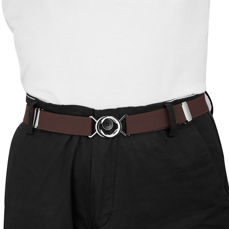 Buyless Fashion Kids Toddlers Baby Adjustable Elastic Stretch Belt with Silver Twisted Buckle