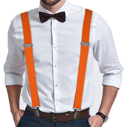 "Buyless Fashion 2 pack Suspenders for Men - 48"" Adjustable Straps 1 1/4"" - X Back With Black Clips"