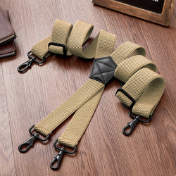 "Buyless Fashion Heavy Duty 2 Pack Suspenders for Men - 48"" Adjustable Straps 1 1/2"" - X Back with Strong Hooks"