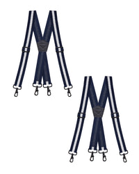 "Buyless Fashion Heavy Duty 2 Pack Suspenders for Men - 48"" Adjustable Straps 1 1/2"" - X Back with Strong Hooks"