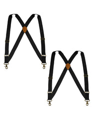 "Buyless Fashion Trucker 2 Pack Suspenders for Men - 48"" Elastic Adjustable Straps 1 1/4"" - X Back Utility Braces"