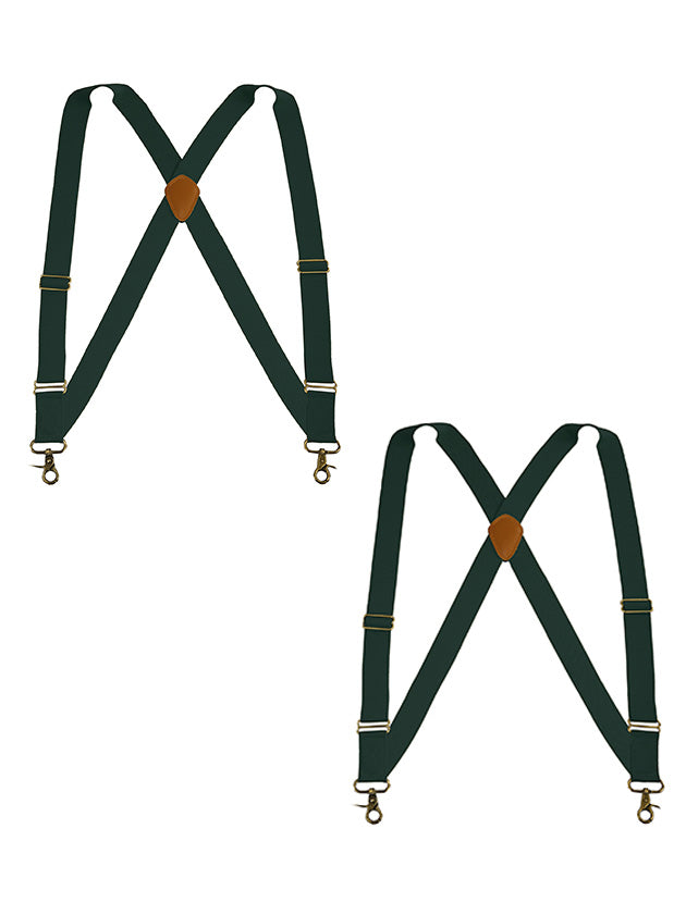 "Buyless Fashion Trucker 2 Pack Suspenders for Men - 48"" Elastic Adjustable Straps 1 1/4"" - X Back Utility Braces"