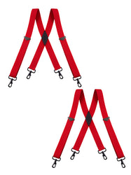 "Buyless Fashion 2 pack Suspenders for Men - 48"" Adjustable Straps 1 1/4"" - X Back with Black Hooks"