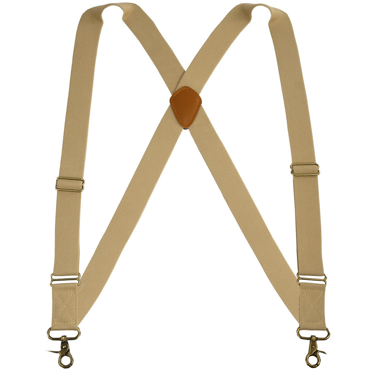 "Buyless Fashion Trucker Suspenders for Men - 48"" Elastic Adjustable Straps 1 1/4"" - X Back Utility Braces"