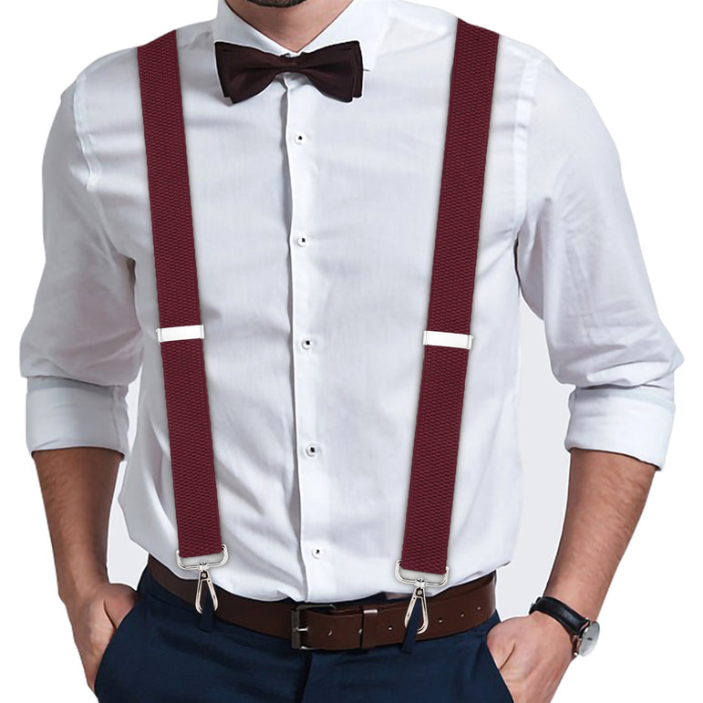 "Buyless Fashion Heavy Duty 2 Pack Suspenders for Men - 48"" Adjustable Straps 1 1/2"" - X Back with Strong Hooks"